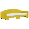 Lit de jour avec lit gigogne et matelas jaune 80x200 cm velours 