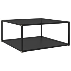 Table basse Noir 80x80x35 cm Verre trempé 