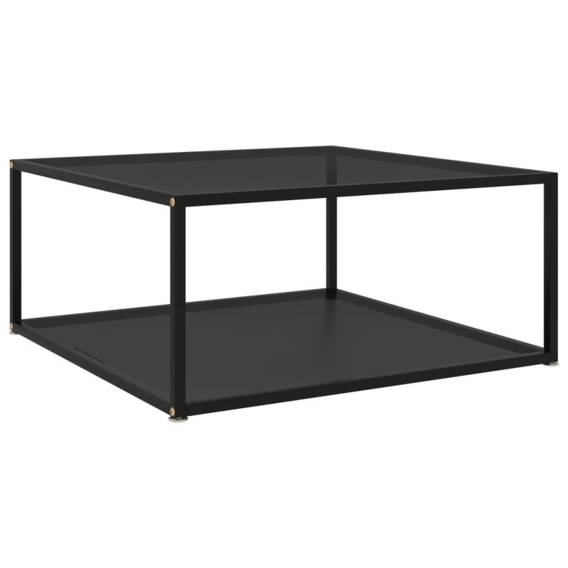 Table basse Noir 80x80x35 cm Verre trempé Table basse Noir 80x80x35 cm Verre trempé
