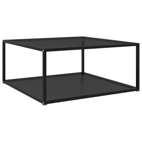 Table basse Noir 80x80x35 cm Verre trempé 