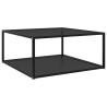 Table basse Noir 80x80x35 cm Verre trempé 