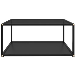 Table basse Noir 80x80x35 cm Verre trempé 