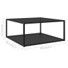 Table basse Noir 80x80x35 cm Verre trempé 