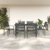 Ensemble à manger de jardin 7 pcs noir textilène et acier 