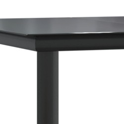 Ensemble à manger de jardin 7 pcs noir textilène et acier 