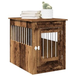Meuble de cage chiens vieux bois 55x80x68 cm bois d'ingénierie 