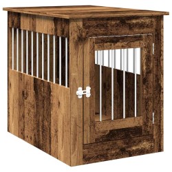 Meuble de cage chiens vieux bois 55x80x68 cm bois d'ingénierie 