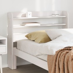 Tête de lit avec étagères blanc 90 cm bois massif de pin 