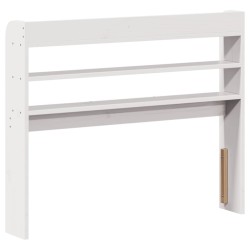 Tête de lit avec étagères blanc 90 cm bois massif de pin 