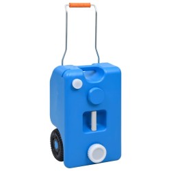 Réservoir d'eau sur roues pour camping 25 L Bleu 