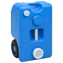 Réservoir d'eau sur roues pour camping 25 L Bleu 