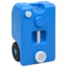Réservoir d'eau sur roues pour camping 25 L Bleu 