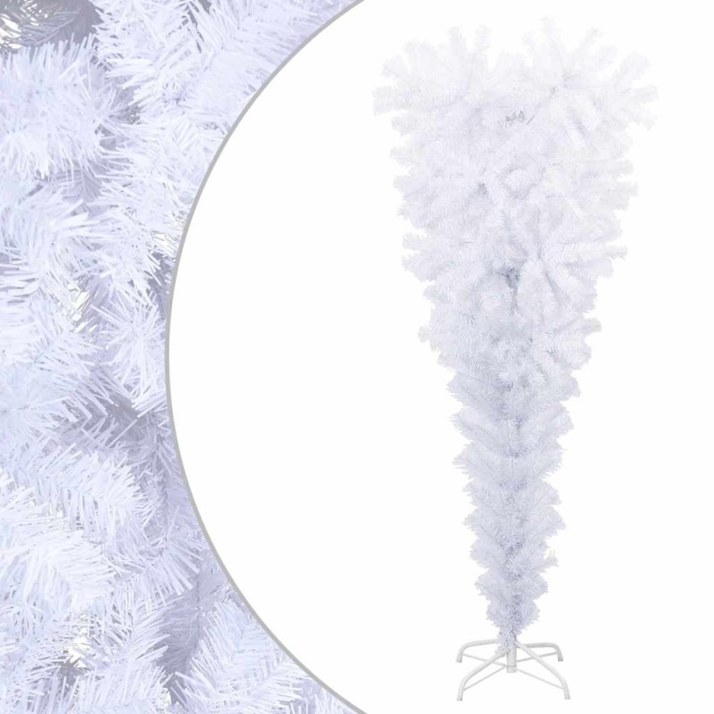 Sapin de Noël artificiel renversé avec support Blanc 150 cm 