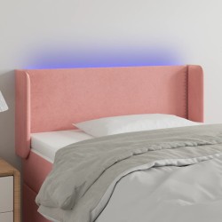 Tête de lit à LED Rose 93x16x78/88 cm Velours 