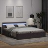 Cadre de lit à rangement avec LED Gris Similicuir 180x200 cm  