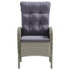 Ensemble à manger de jardin et coussins 3 pcs Gris et noir 