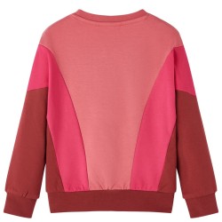 Sweat-shirt enfants bloc de couleurs rose et henné 140 