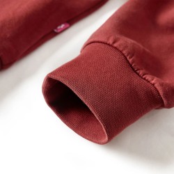 Sweat-shirt enfants bloc de couleurs rose et henné 140 