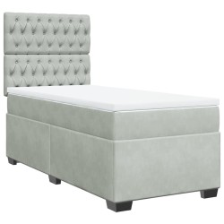Sommier à lattes de lit et matelas Gris clair 80x200 cm Velours 