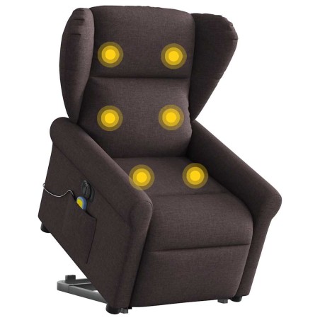 Fauteuil inclinable de massage électrique Marron foncé Tissu 
