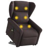 Fauteuil inclinable de massage électrique Marron foncé Tissu 