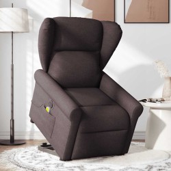 Fauteuil inclinable de massage électrique Marron foncé Tissu 