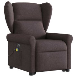 Fauteuil inclinable de massage électrique Marron foncé Tissu 