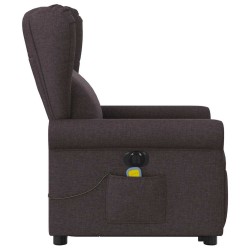 Fauteuil inclinable de massage électrique Marron foncé Tissu 