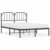Cadre de lit métal sans matelas avec tête de lit noir 135x190cm 