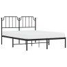 Cadre de lit métal sans matelas avec tête de lit noir 135x190cm 