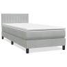 Sommier à lattes de lit et matelas gris clair 80x210 cm velours 