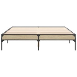 Cadre de lit sans matelas chêne sonoma 135x190 cm 