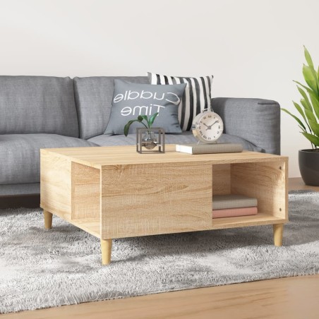 Table basse chêne sonoma 80x80x36,5 cm bois d'ingénierie 