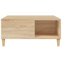 Table basse chêne sonoma 80x80x36,5 cm bois d'ingénierie 