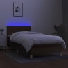 Sommier à lattes de lit et matelas et LED Marron foncé 90x190cm 