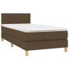 Sommier à lattes de lit et matelas et LED Marron foncé 90x190cm 