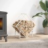 Portant de bois chauffage blanc 60x25x60 cm 