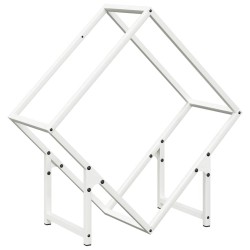 Portant de bois chauffage blanc 60x25x60 cm 