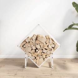 Portant de bois chauffage blanc 60x25x60 cm 