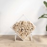 Portant de bois chauffage blanc 60x25x60 cm 