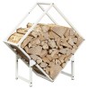 Portant de bois chauffage blanc 60x25x60 cm 