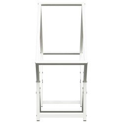 Portant de bois chauffage blanc 60x25x60 cm 