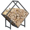 Portant de bois chauffage anthracite 60x25x60 cm 