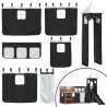 Lit superposé sans matelas avec toboggan blanc noir 90x190 cm 