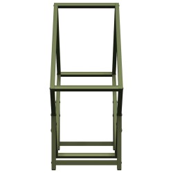 Portant de bois chauffage vert olive 60x25x60 cm 