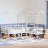 Ensemble de lit de jour et de banc avec toit sans matelas blanc 