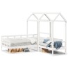 Ensemble de lit de jour et de banc avec toit sans matelas blanc 