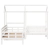 Ensemble de lit de jour et de banc avec toit sans matelas blanc 