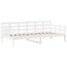 Ensemble de lit de jour et de banc avec toit sans matelas blanc 