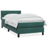 Sommier à lattes de lit et matelas vert foncé 90x210 cm velours 